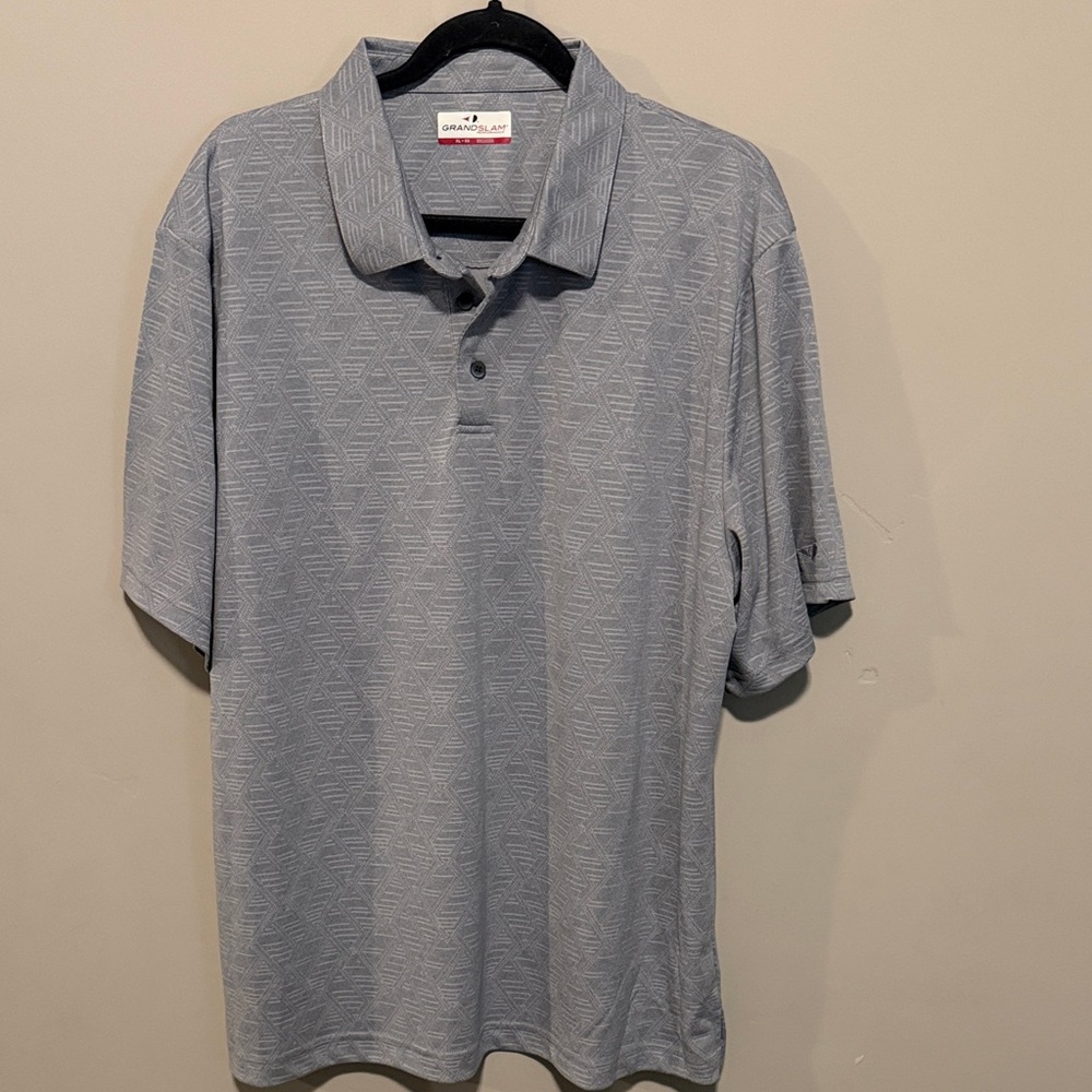 Grand Slam Textured Blue Polo Shirt